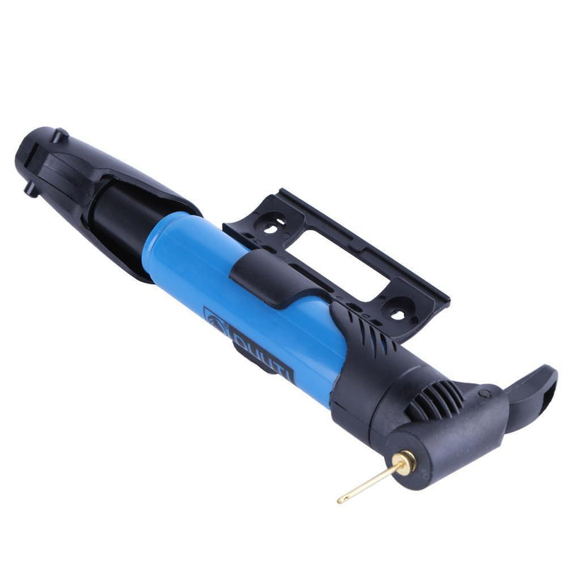 Portable Folding Bicycle Air Pump Inflator for Presta Schrader Valve Blue Newly