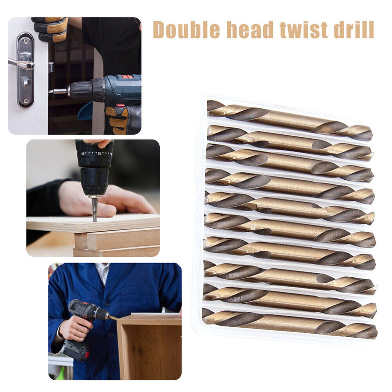 10pcs Double-Headed High-Speed Steel Twist Drill Bit Metalworking (3.2mm)