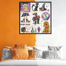 DIY Printed Canvas Cross Stitch Kits Halloween Day Animal 11CT Needlework Set