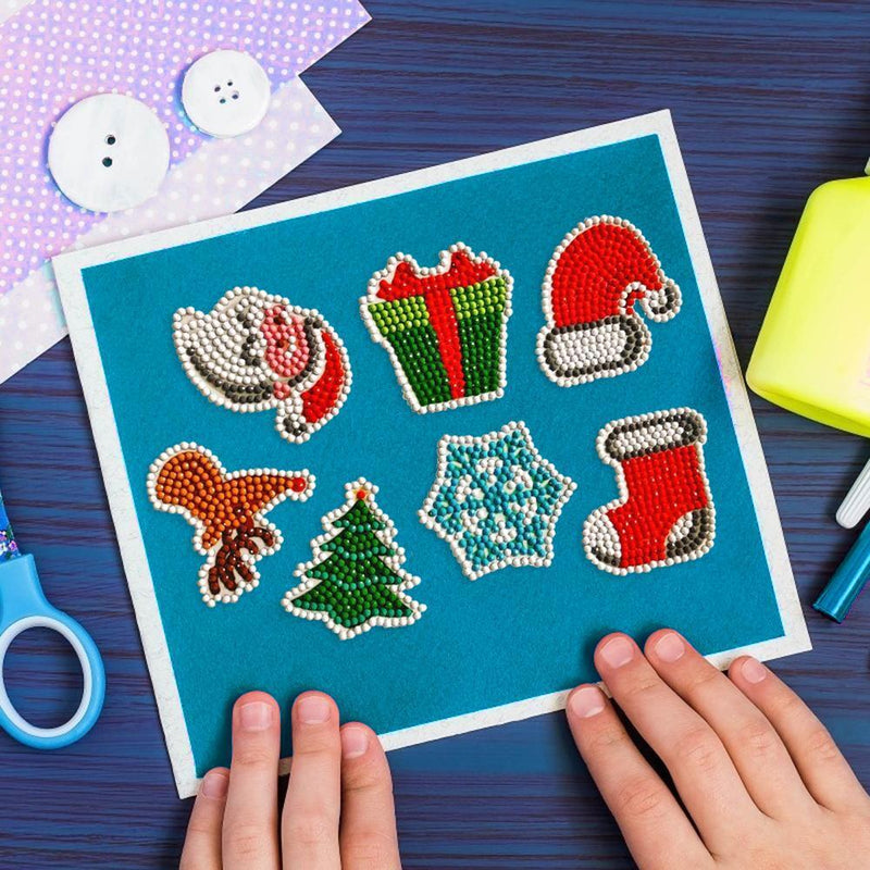 DIY Christmas Full Drill Round Diamond Painting Stickers Children for Home Decor