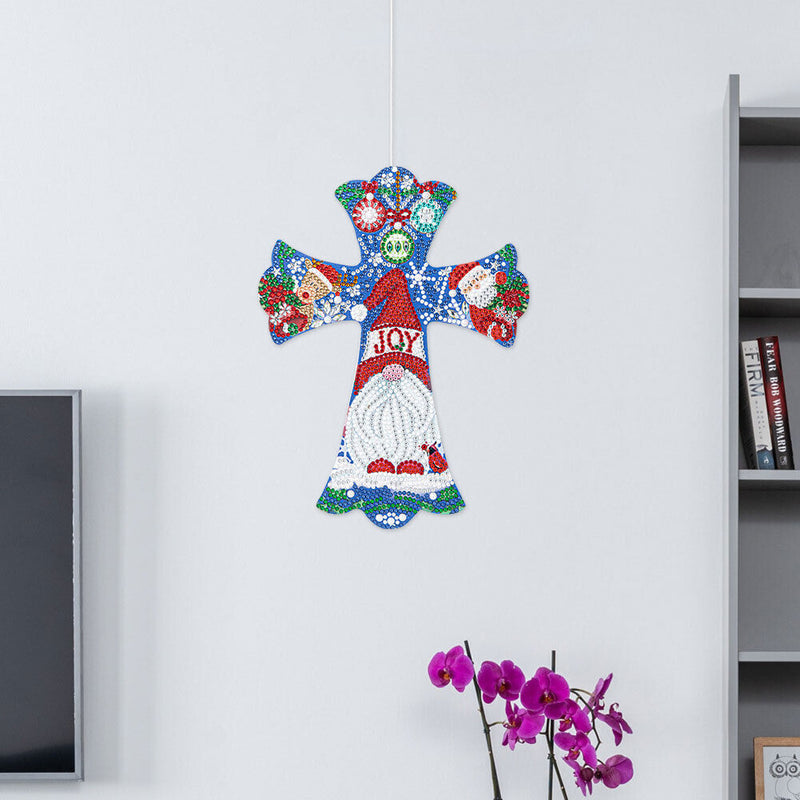 Creative Cross Christmas Home Decoration Pendant Single-Sided Point Drill (4)