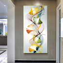 Ginkgo Leaf Abstract Oil Paint By Numbers Kits Canvas Picture Wall Art DIY Cr