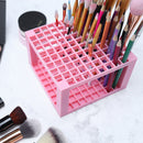 96 Holes Pen Holder Desk Makeup Brush Holder Storage Art Supplies (Pink) Newly