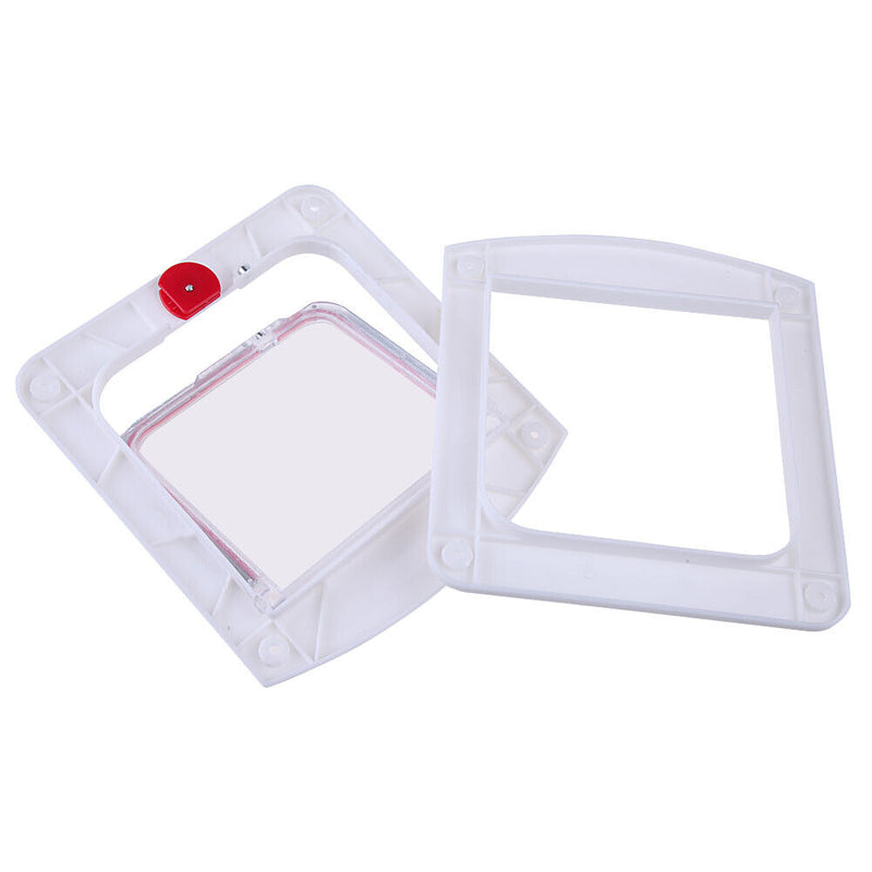 Lockable Cat Flap Door Kitten Dog Pet Lock Suitable for Any Wall White