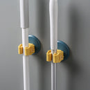 Punch Free Mop Holder Hook Wall Mounted Self Adhesive Broom Hanger (Yellow)
