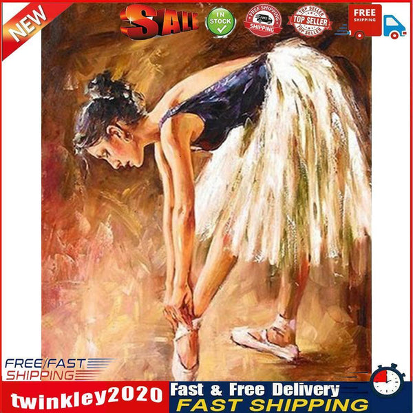 Ballet Girl Drawing Frameless DIY Oil Paint by Numbers Canvas Home Decor Newly