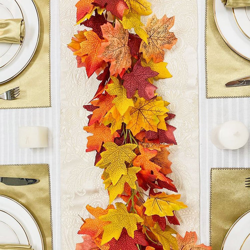 Wedding Decor Thanksgiving Day Wall Hanging Plants Faux Maple Leaf Cane Vine