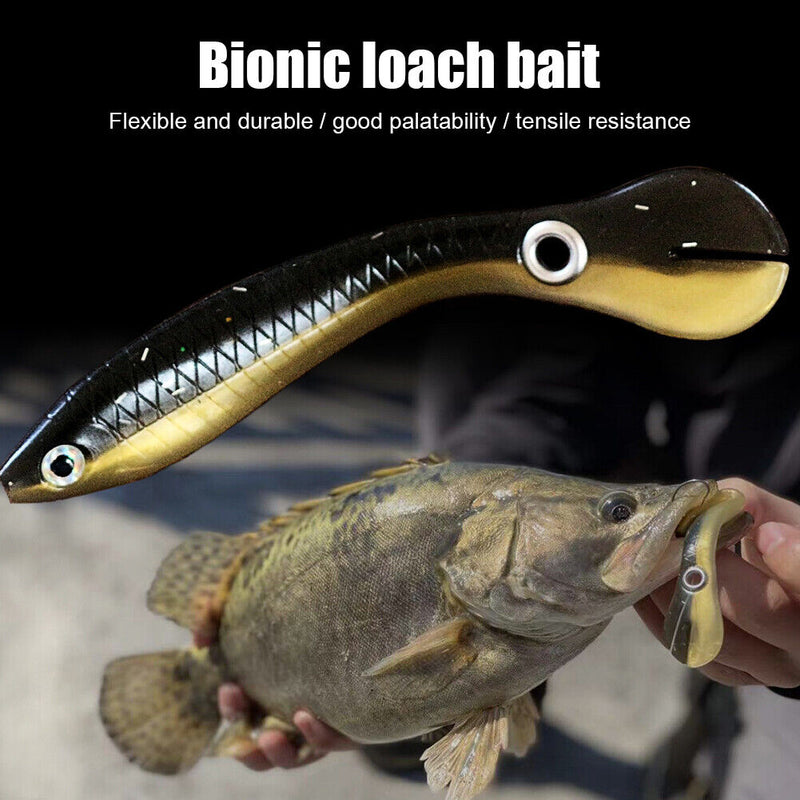 5pcs 10cm 6g Artificial Soft Loach Fishing Lures Crankbait + 5pcs Barbed Ho