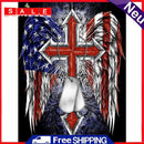 5D Diamond Painting DIY Cross Wings Full Round Drill Independence Day Art Crafts