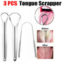 Health Tool Oral Hygiene Tongue Scraper Cleaner Dental Cleaning Stainless Steel