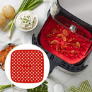 Air Fryer Liner Pad Silicone Baking Anti Slip Steamers Mats (Red 8.5in) Newly