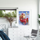 Hand Painted Oil Paint By Numbers Santa Claus Digital Drawing On Canvas Home Art