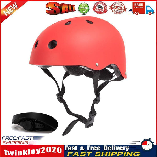 Children Skateboard Plum Helmets Bike Skating Protective Helmet (Red M) Newly