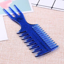 Fish Bone Shape Dyeing Combs Double Side Teeth Hair Coloring Brush (Blue)