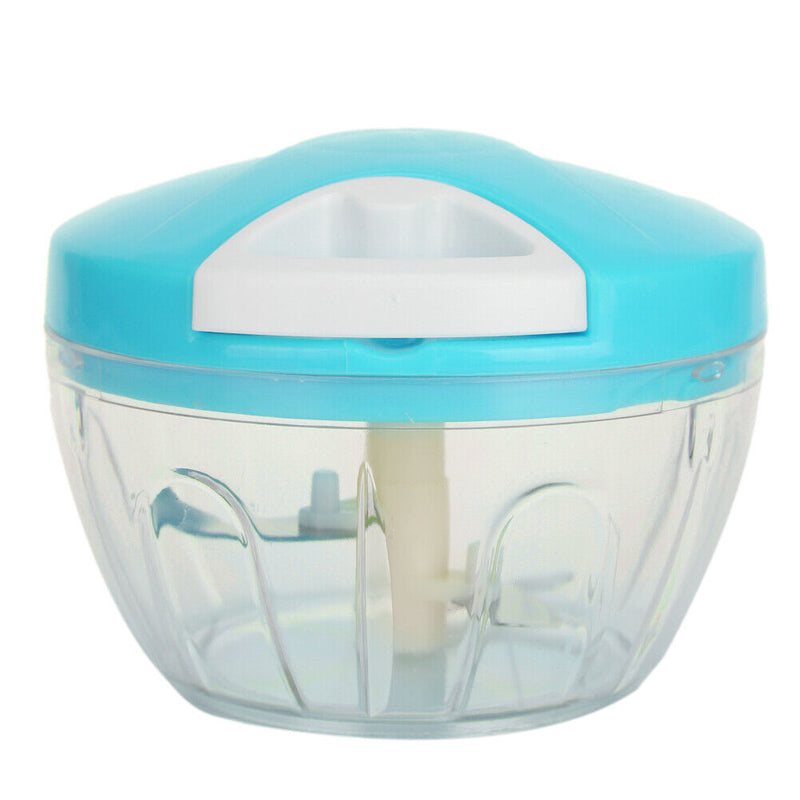 Manual Fruit Vegetable Shredder Garlic Cutter Food Grinder Crusher (Blue)