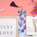 DIY Flower Special Shape Diamond Painting Creative Leather Bookmark with Tassel