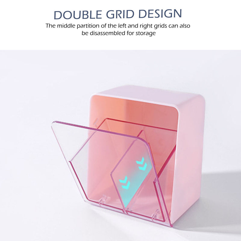 Cotton Swabs Q-tips Holder Dispenser Container Box with 2 Compartments Organi