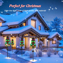 Solar Powered Stake Lights Snowman Shaped Waterproof LED Christmas Decorations