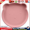 Children Dishes Baby Silicone Sucker Feeding Bowl Kids Dining Plate (Pink) Newly