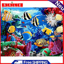 Painting By Numbers DIY Ocean Fish Canvas Oil Wall Art Picture Ornaments Kit
