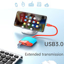 3 in 1 for NS Type-C to HDMI-Compatible USB 3.0 PD HDTV Extender (Red Blue)