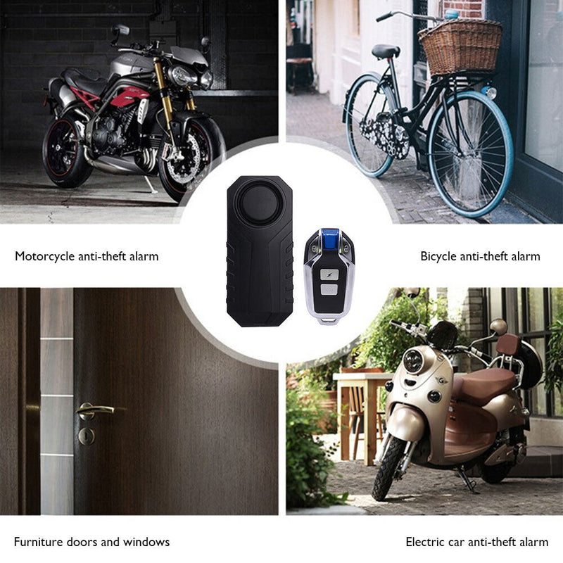 Wireless Anti-Theft Bike Alarm Motorcycle Warning Vibration Sensor (22R2) Newly