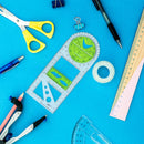 Geometric Ruler Drawing Template Measuring Draft Rulers (Clear Green) Newly