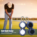 Sports Silicone Double Golf Ball Protective Cover with Carabiner (Blue) Newly