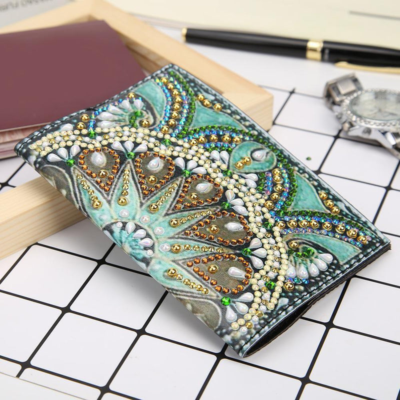 DIY Special Shaped Diamond Painting Leather Travel Passport Cover Protector Gift