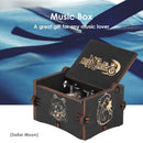 Retro Home Ornaments Crafts Wooden Hand Cranked Music Box Decor Kids Gifts