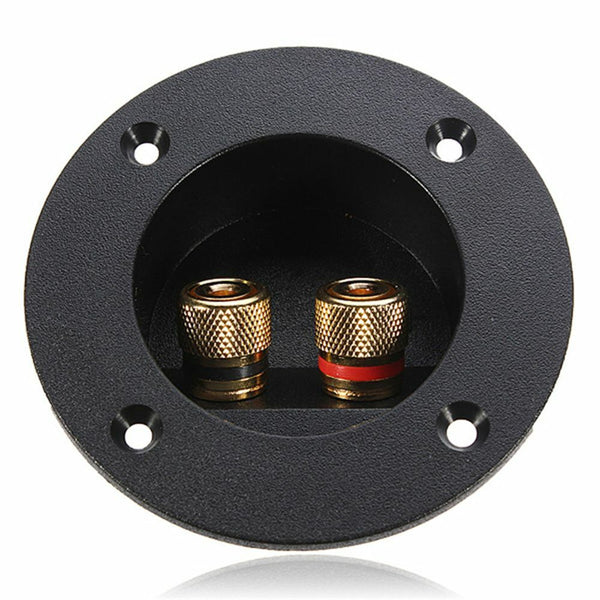 Round Boxes with 2 Banana Jack Stereo Plug Speaker Terminal Connectors