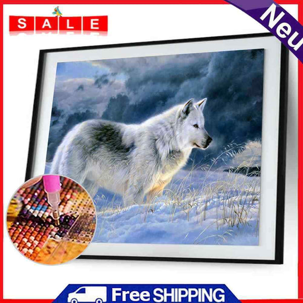 Snow Wolf 5D Diamond DIY Painting Craft Kit Home Decor