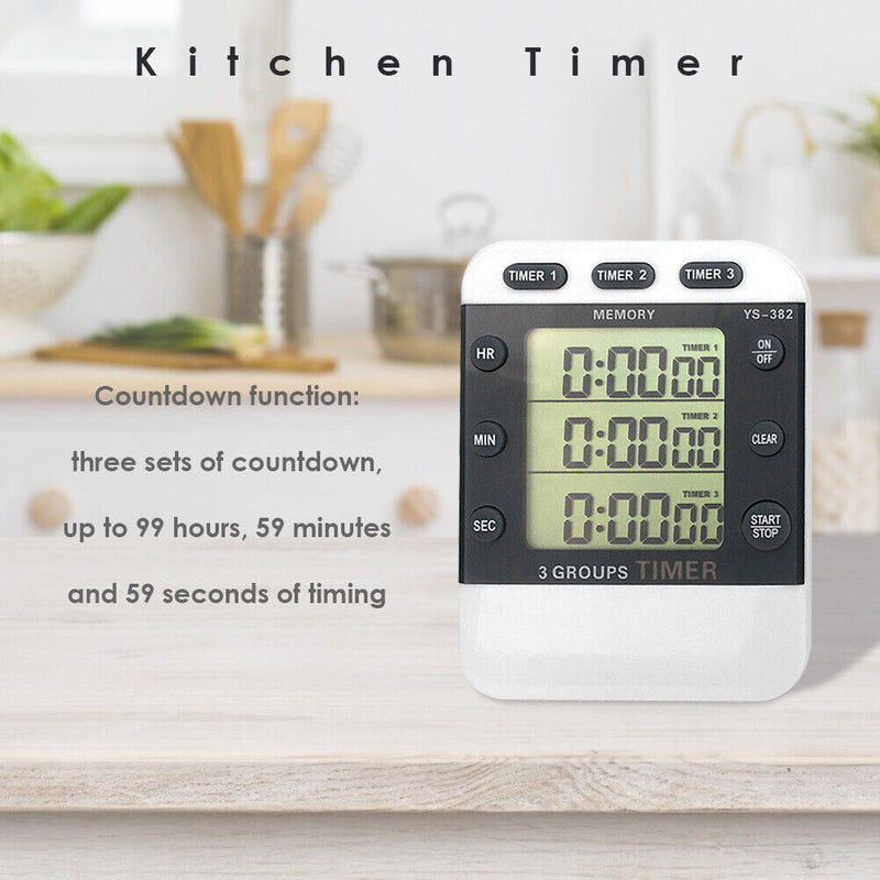 Square 3-way Kitchen Timer Countdown Cooking Alarm Temporizador Home Supply