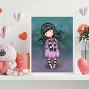 Listen Music Girl Frameless DIY Oil Paint by Numbers Kit Picture Wall Art