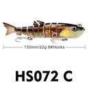 13cm 22g Plastic Lure 8-section Artificial Hard Bait Sea Fishing Tackle (C)