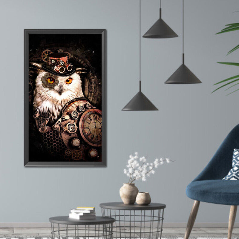 5D DIY Full Square Drill Diamond Paint Robot Owl Mosaic Rhinestone Art Picture