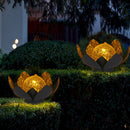 Solar Lawn Lamps Cracked Glass Ball Lotus Light Home Garden Decoration Lights