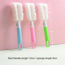 Sponge Long Handle Cup Brush Baby Glass Bottle Kitchen Cleaning Tool (Pink)