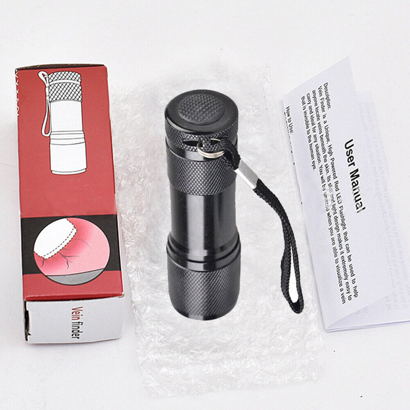 Mini Red LED Light 700nm Powerful Flashlight Anti-Slip Vein Finder Torch La