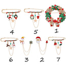 Pins Badges Brooch Snowman Christmas Pin Christmas Broches Broches Metal Chain