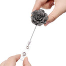 Card Clip Retractable Stationery Key Ring Rose Shape Badges Holder Badge Reel