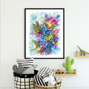 Oil Paint By Numbers Painting Kit Splash Colorful Ink Flower Drawing on Can
