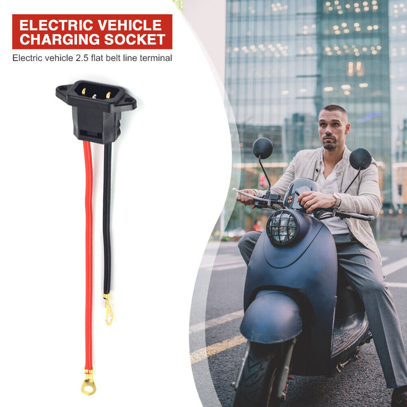 Electric Scooter Vehicle Charging Socket E-bike Plug Cable Wire Connector  Newly