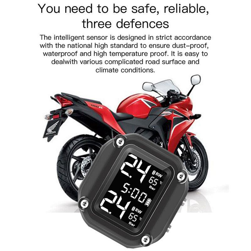 M5 Motorcycle TPMS Tyre Sensor Wireless Motorbike Tire Pressure Monitor System
