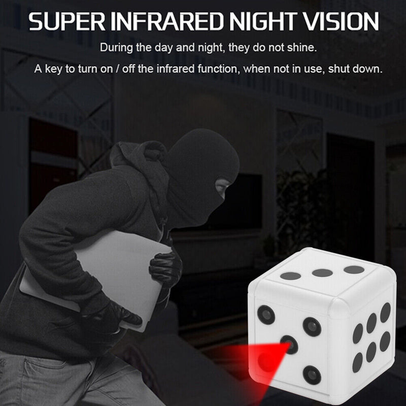 SQ16 Dice Shape Mini Camera 1080P Full HD Motion Detection Camera (White) Newly