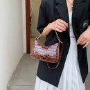 Retro Women Alligator Pattern Shoulder Bag Ladies Pure Color Chain Hobos Handbag