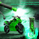 2pcs Green Flame Soft TPR Universal Motorcycle Bike Handlebar Grips Hand