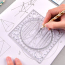 Rotating Drawing Ruler Student Mathematical Stereo Geometry Art Design Template