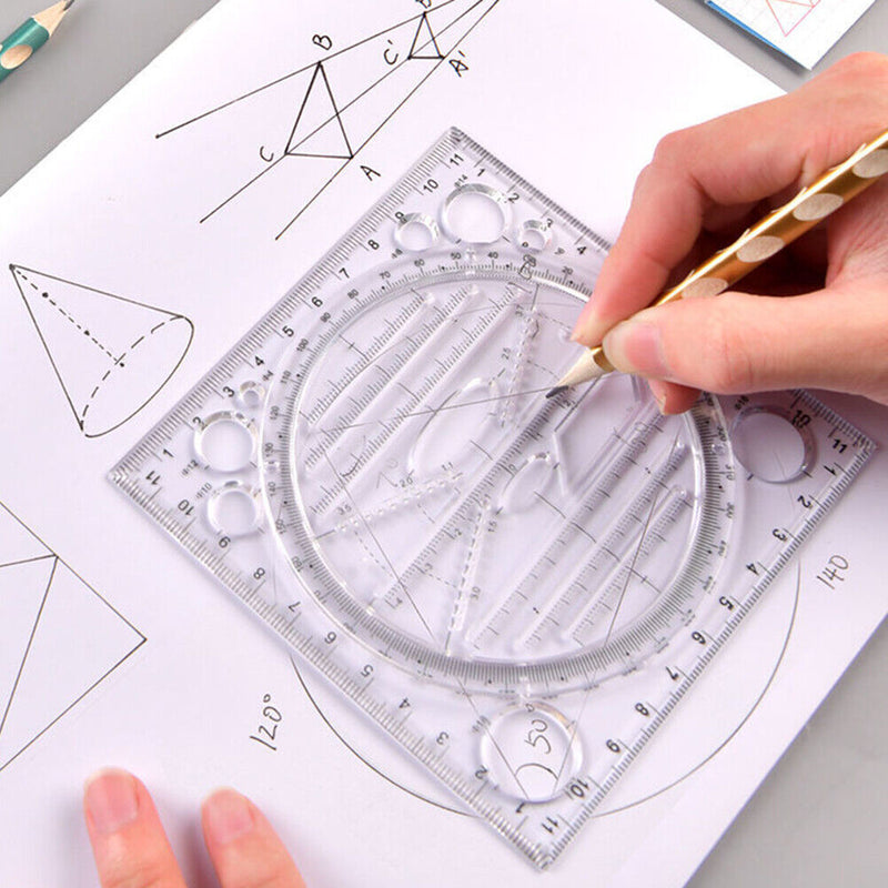 Rotating Drawing Ruler Student Mathematical Stereo Geometry Art Design Template