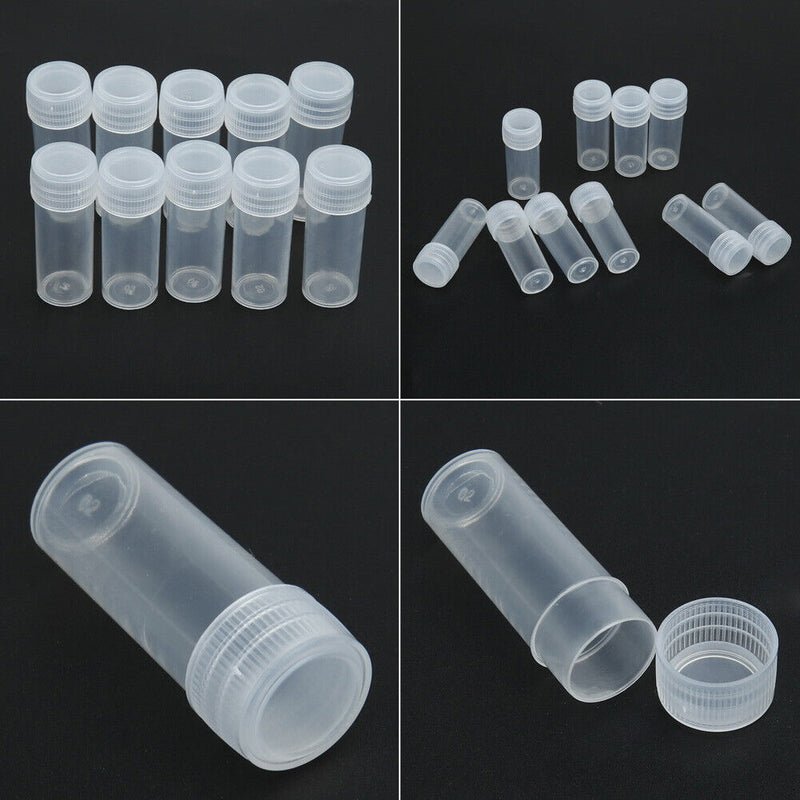 50Pcs 5g Volume Plastic Sample Bottle 5ML Small Bottle Vial Storage Contain